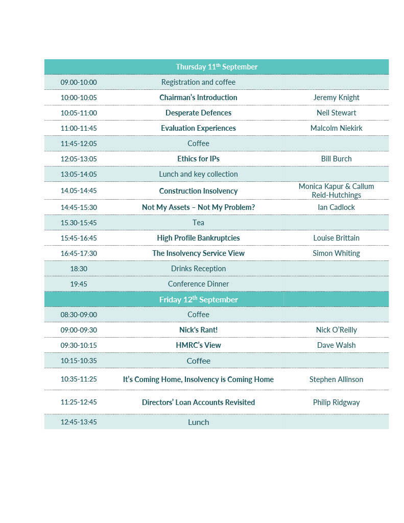 SESCA Insolvency Timetables for website and mailchimp